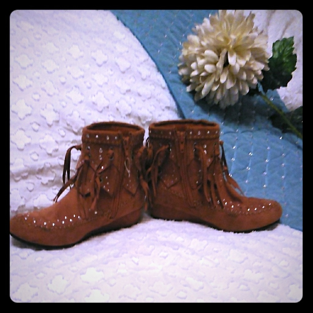 Justice Boots Rhinestone Brown Girls sz 3